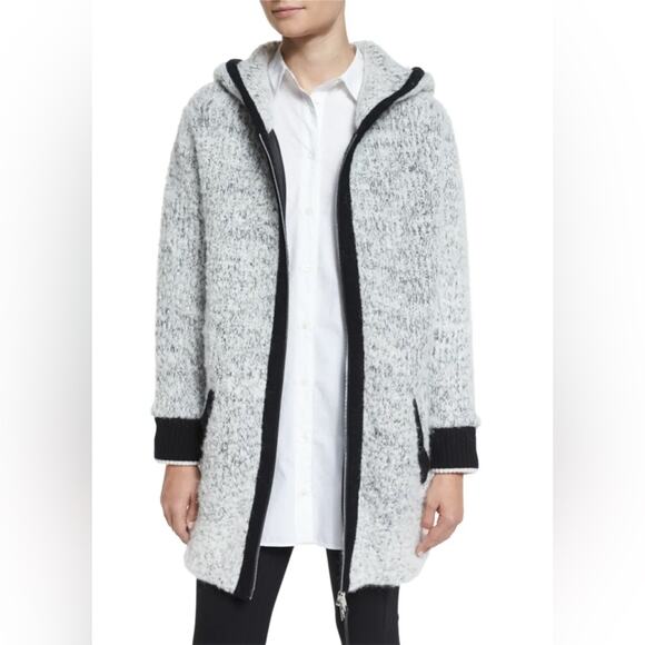 Rag & Bone Adele Hooded Ribbed‎ Sweater Coat - Picture 1 of 9